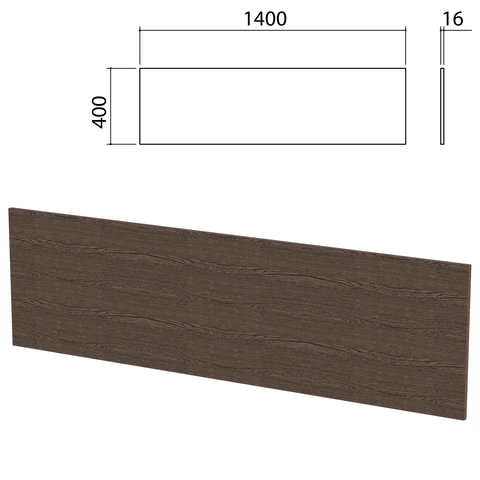 Экран-перегородка "Канц" 1400х16х400 мм, БЕЗ ФУРНИТУРЫ (код 640237), цвет венге, ЭК12.16