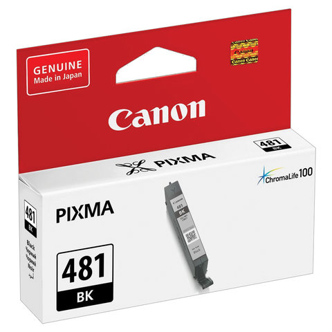 Картридж струйный CANON (CLI-481BK) для PIXMA TS704 / TS6140, черный, ресурс 1478 страниц, оригинальный, 2101C001