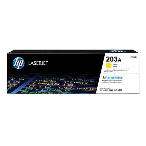 Картридж лазерный HP (CF542A) LaserJet Pro M254/M280/M281, №203A, желтый, оригинальный, ресурс 1300 страниц