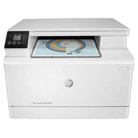 МФУ лазерное ЦВЕТНОЕ HP Color LaserJet M182n "3 в 1", А4, 16 стр./мин, 30000 стр./месяц, сетевая карта, 7KW54A