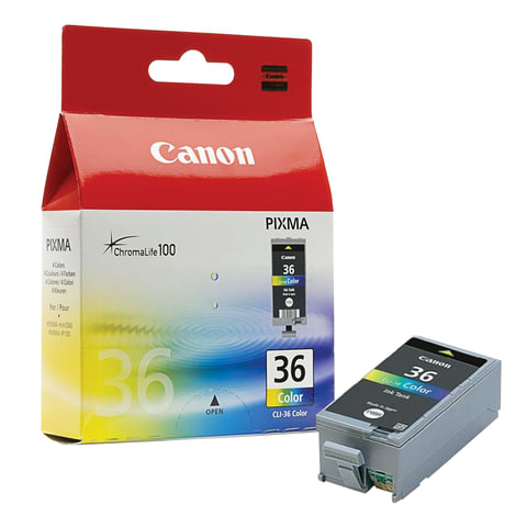 Картридж струйный CANON (CLI-36) PIXMA iP100, цветной, оригинальный, ресурс 250 стр., 1511B001