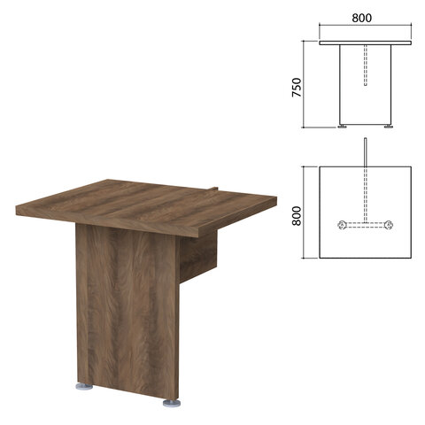 Модуль стола приставного "Приоритет", 800х800х750 мм, лагос (КОМПЛЕКТ)