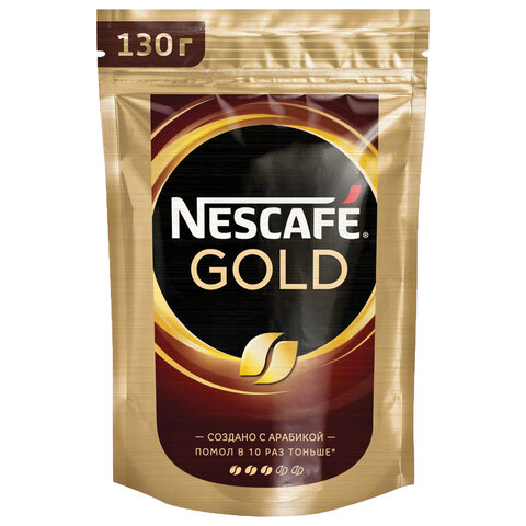 Кофе молотый в растворимом NESCAFE (Нескафе) "Gold", сублимированный, 130 г, мягкая упаковка, 12402924