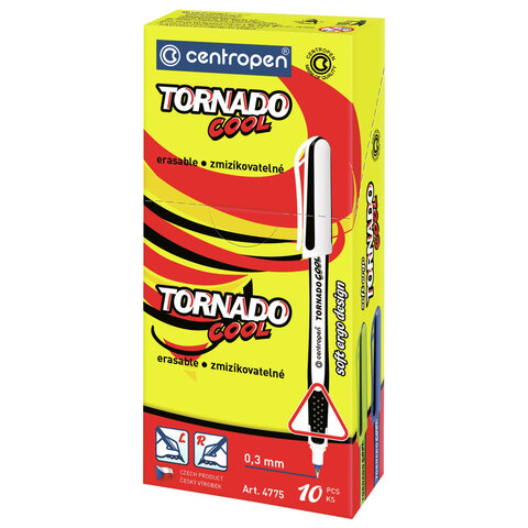 Ручка-роллер СИНЯЯ CENTROPEN "Tornado Cool", корпус ассорти, узел 0,5 мм, линия письма 0,3 мм, 4775, 3 4775 1001