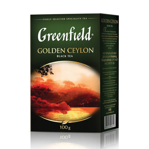 Чай GREENFIELD (Гринфилд) "Golden Ceylon ОРА", черный, листовой, 100 г, 0351