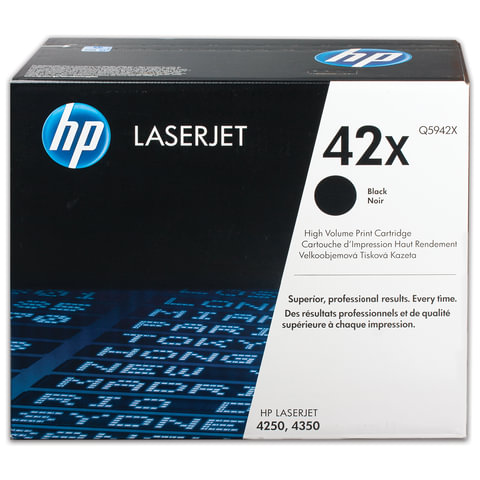 Картридж лазерный HP (Q5942X) LaserJet 4250/4350 и другие, №42X, оригинальный, ресурс 20000 стр.