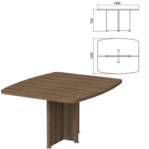 База стола для переговоров "Приоритет", 1400х1200х750 мм, лагос (КОМПЛЕКТ)