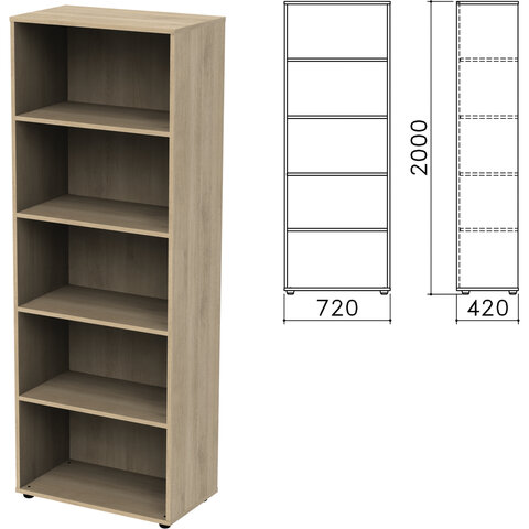 Шкаф (стеллаж) "Приоритет", 720х420х2000 мм, 4 полки, кронберг, К-934, К-934 кронберг